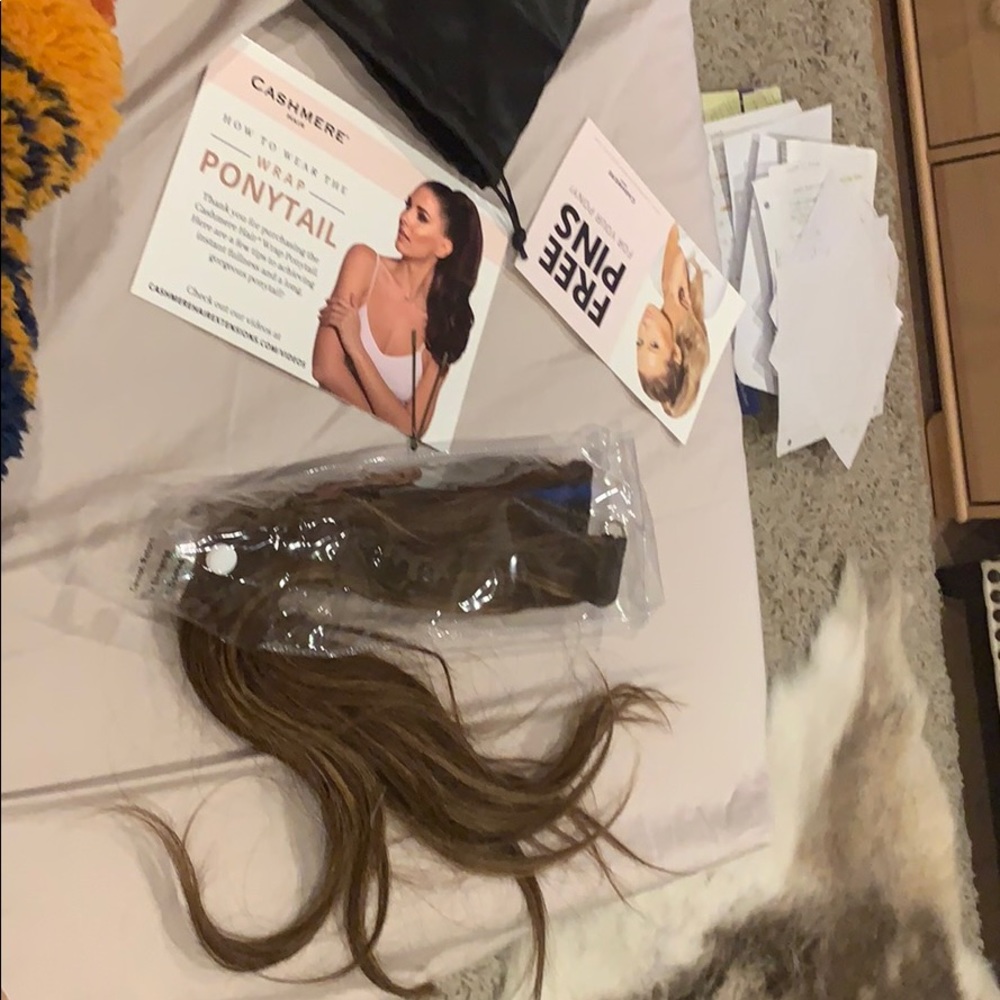 Real hair 18 inches long pony tail.
